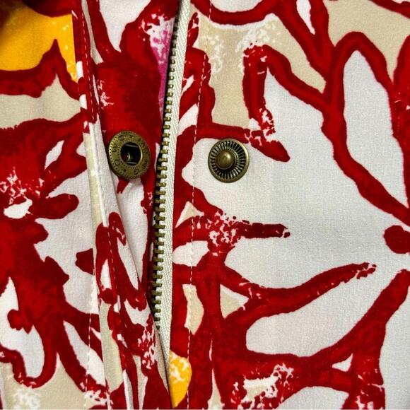 ZENERGY BY CHICO’S Artsy Bold Colorful Floral Lightweight Jacket Size Medium - Picture 4 of 7